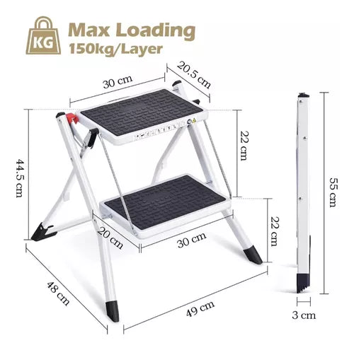 Escalera Multiuso Plegable 2 Peldaños