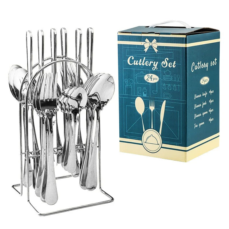 JUEGO DE CUBIERTOS DE 24 PIEZAS INOX