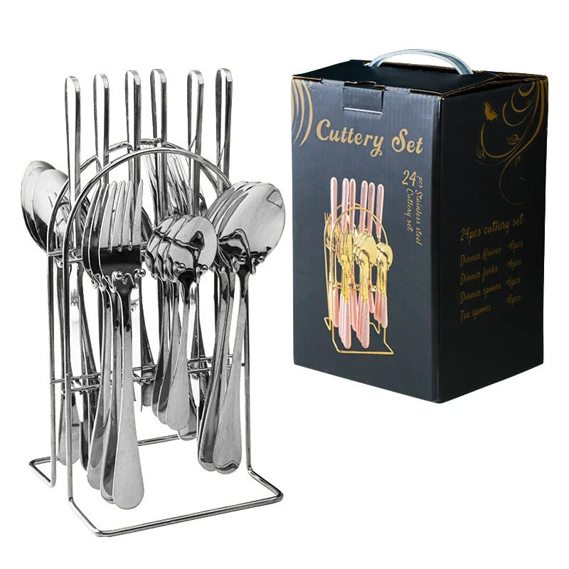 JUEGO DE CUBIERTOS DE 24 PIEZAS INOX