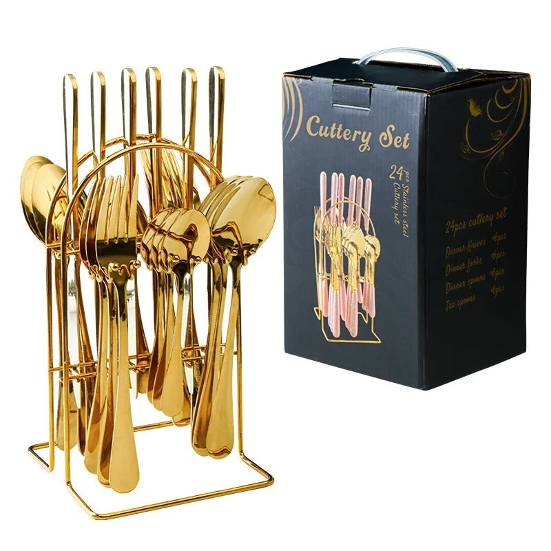 JUEGO DE CUBIERTOS DE 24 PIEZAS INOX