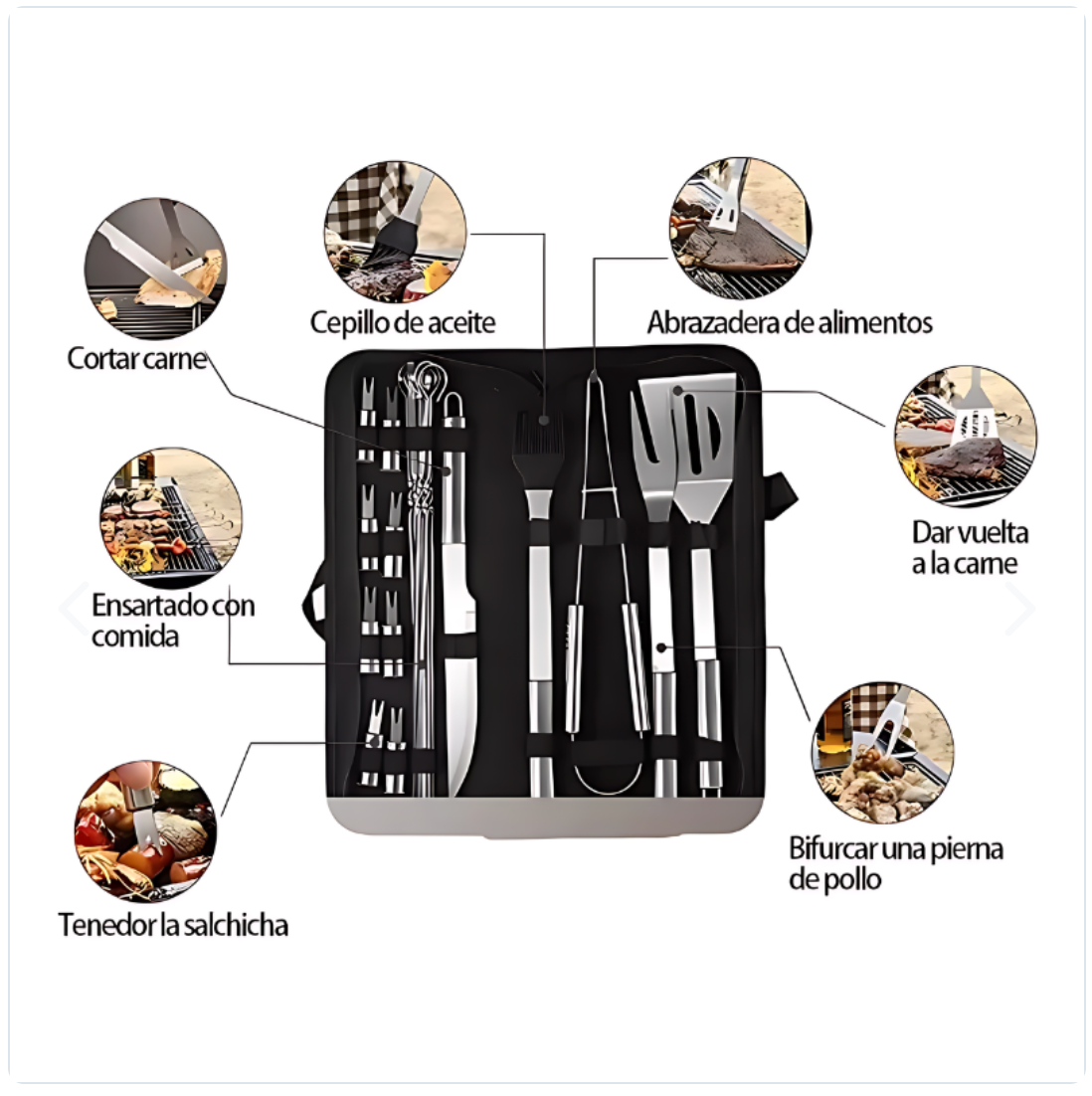 Mini Parrilla Plegable + 18 Utensilitos